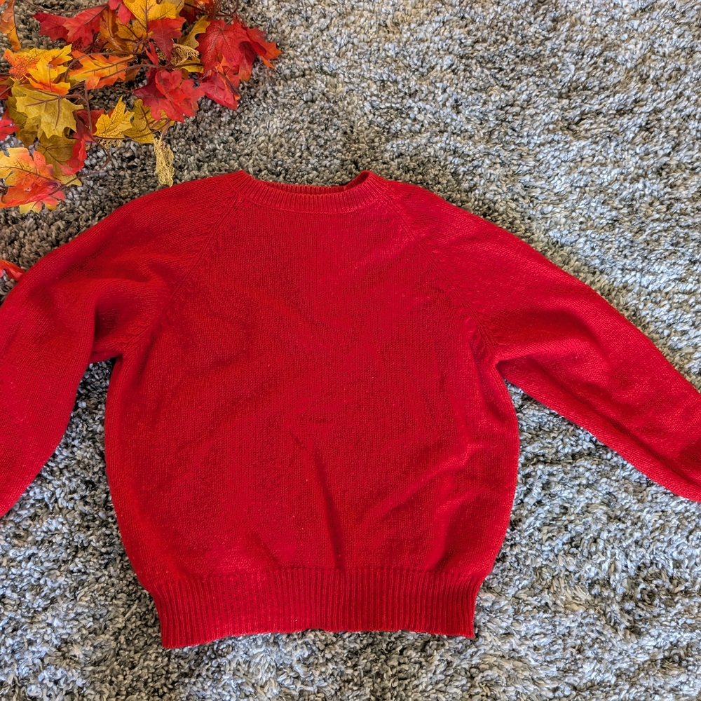 Wool Red Knit Women's Sweater